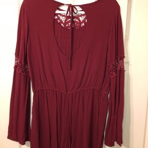 maroon romper